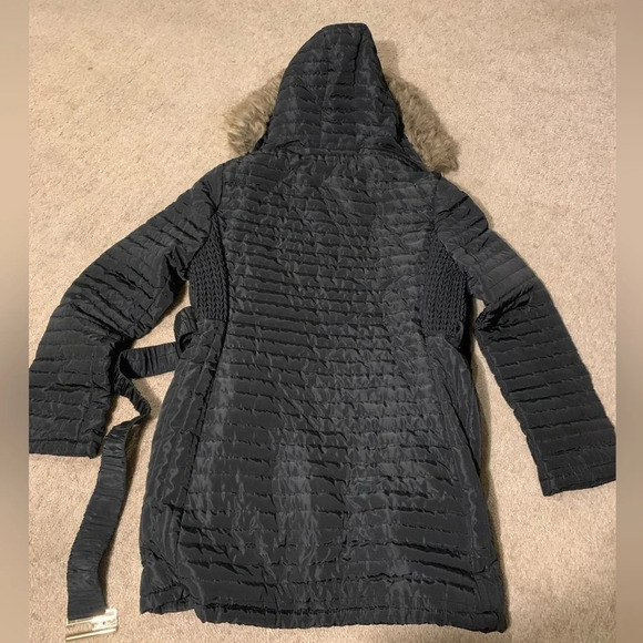 Super Nova Hooded Black Quilted Mid-length Winter Coat - Picture 4 of 10